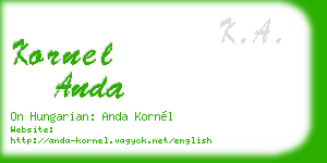 kornel anda business card